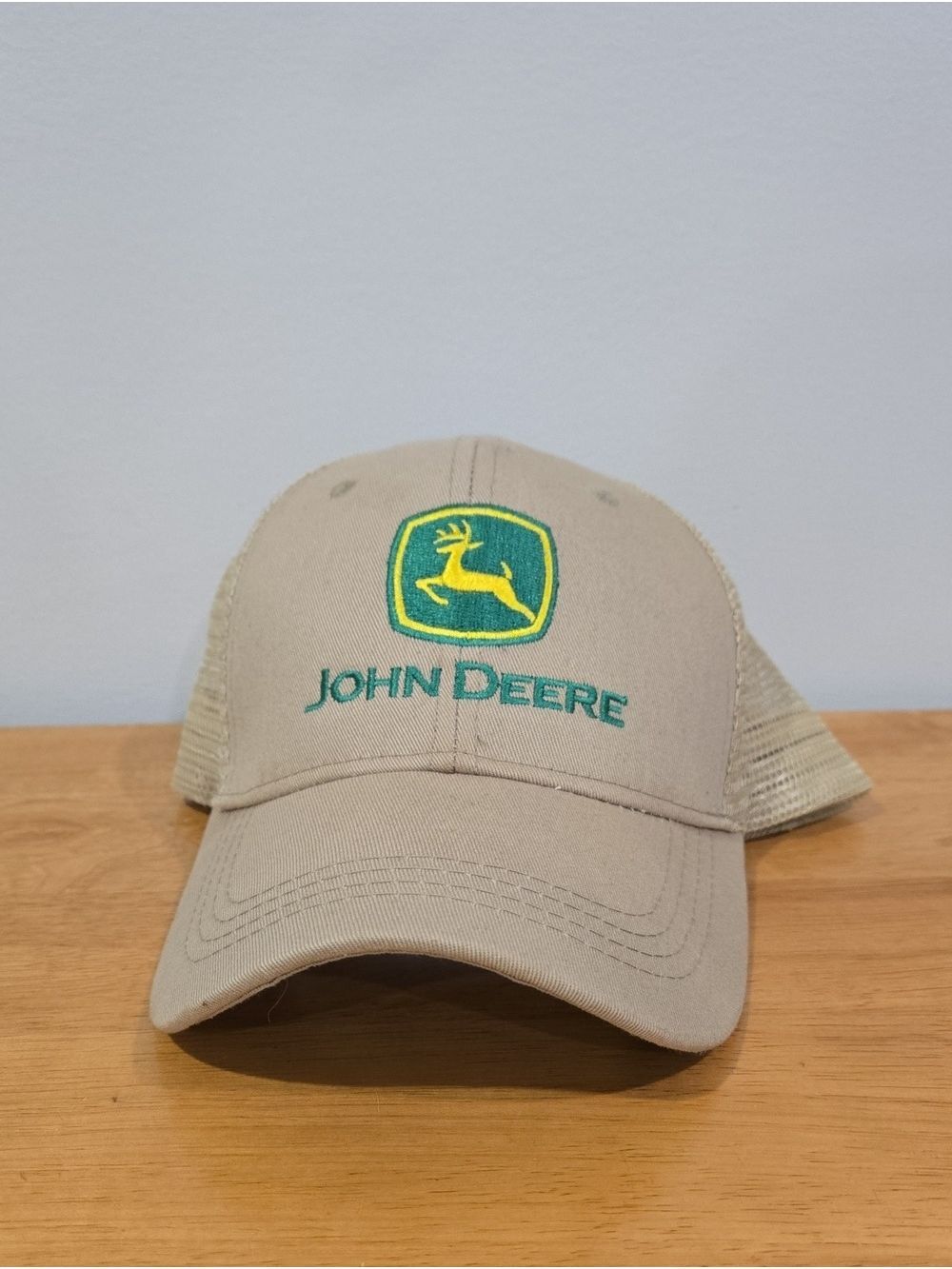 John Deere Khaki Cap with Green & Yellow Logo